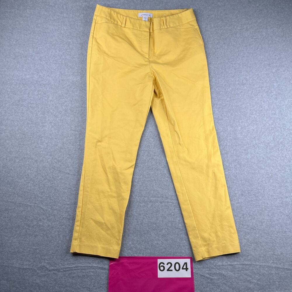 Liz Claiborne Emma Pants Yellow Size 6 Casual Classic Stretch